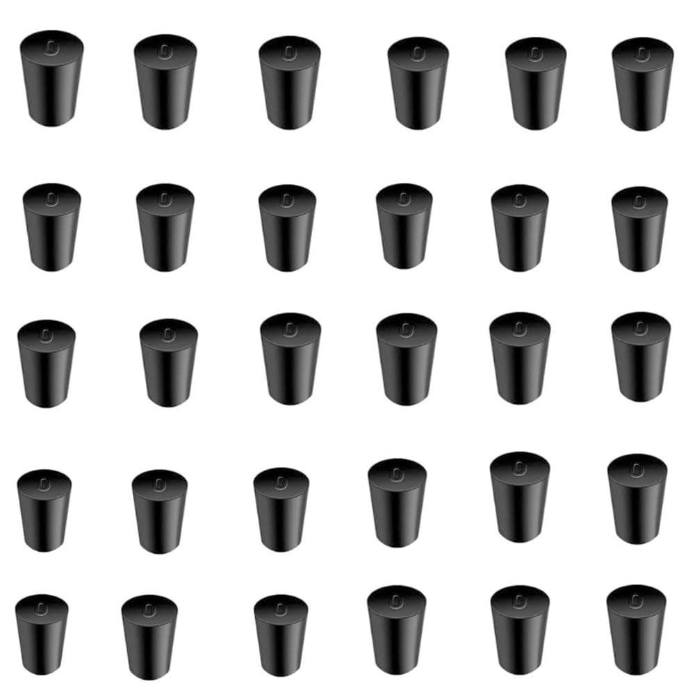 30Pcs Solid Rubber Stoppers 000# - 8# Tapered Lab Bungs Solid Rubber Stoppers 11 Assorted Sizes — Amazon image 17