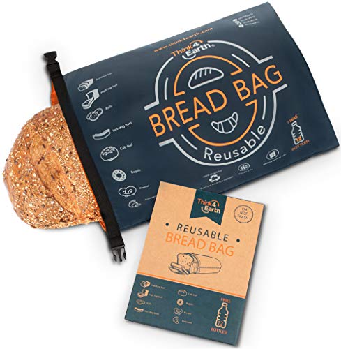 Reusable Bread Bag for Homemade Bread, Made from Recycled Plastic Bottles - Freezer-Safe Food Storage Bag with Double Lining - Premium Bakery Supplies
