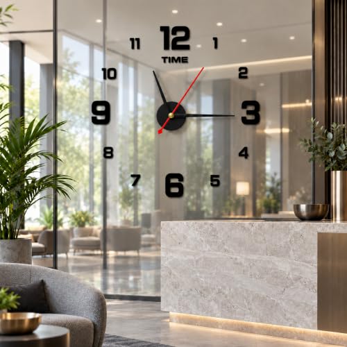 Image of Sehaz Artworks DIY Frameless Silent Wall Clock for Bed Room - 30 X 30 Cm