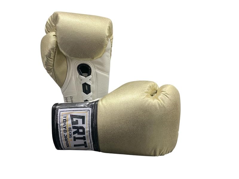 Amazon.co.jp: GRIT 紐式グローブ ゴールド 本革製 (10oz) : スポーツ