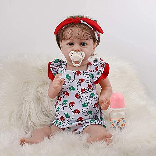 MWKL Vollsilikon-Körper-Wiedergeburt-PuppeNiedliche Reborn Baby 58cm Reborn Puppe Simulationspuppe 22 Zoll Lebensechte… – Bild 4
