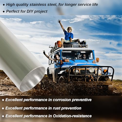 Simnliras 3.0 Inch DIY Custom Exhaust Pipe Kit Stainless Steel Universal 3" OD 45/90 Degree Mandrel Bend Elbow Pipe & Straight Pipe Kit with 2 Exhaust Clamps, 6 Pack by Simnliras - Used condition - Image 7