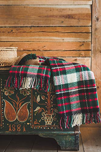 Ger3as Coperta in Lana 130 x 210 cm, Verde Scozzese