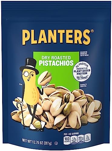 PLANTERS Salted Pistachios in Shell, Snacks for Adults, 12.75 Oz (1 Ct)