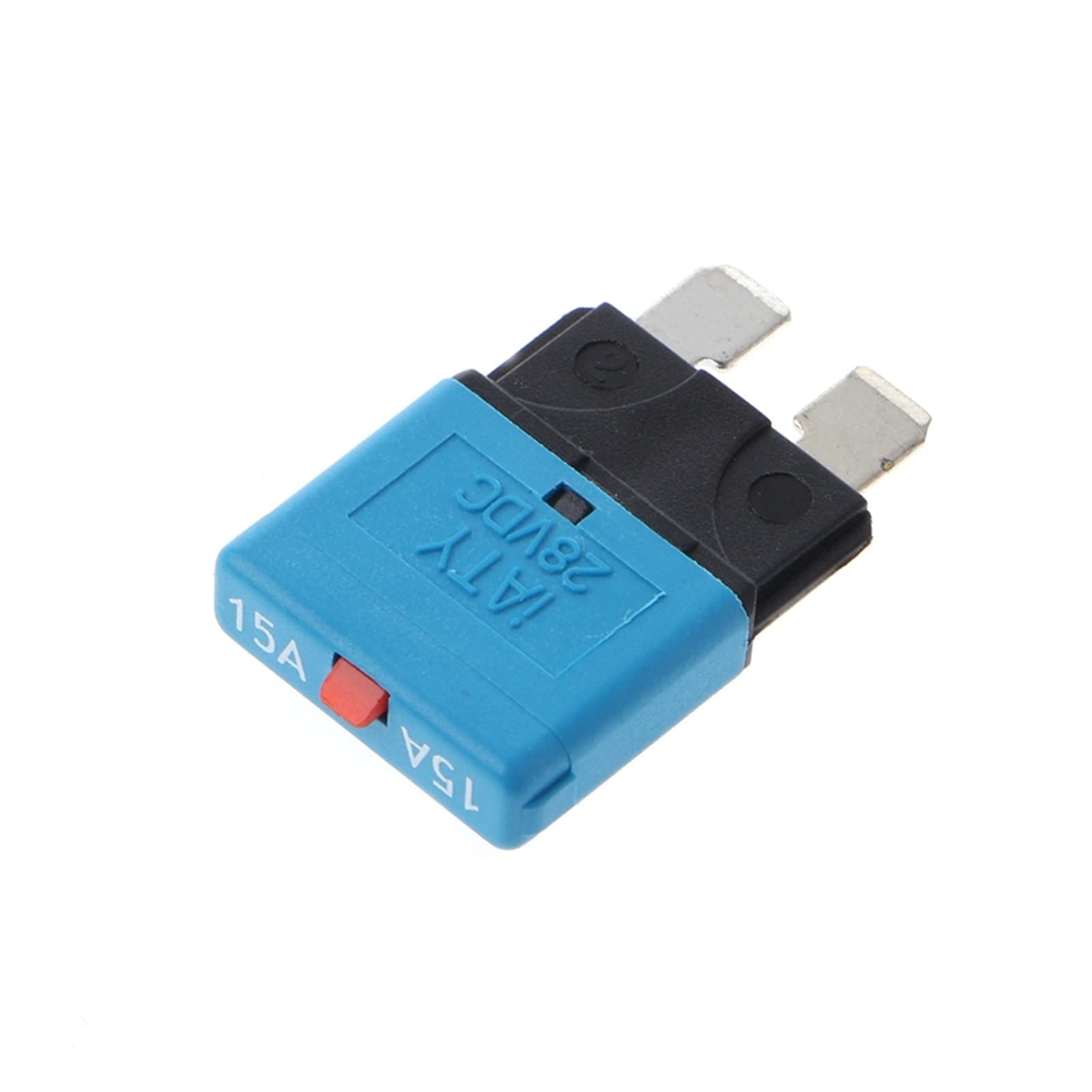 IEUMJNAT 10-25A Circuit Breaker Blade Fuse 28V Resettable Manual Reset Adapter for Car Truck Boat Marine Insert Protector(15A)