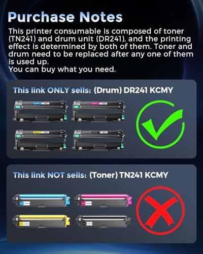 DR241CL Trommel kompatibel für Brother DR241 DR-241CL Drum Unit kompatibel für Brother DCP-9015CDW DCP-9017CDW HL-3140CW HL-3142CW MFC-9130CW MFC-9140CDN (4 Pack)
