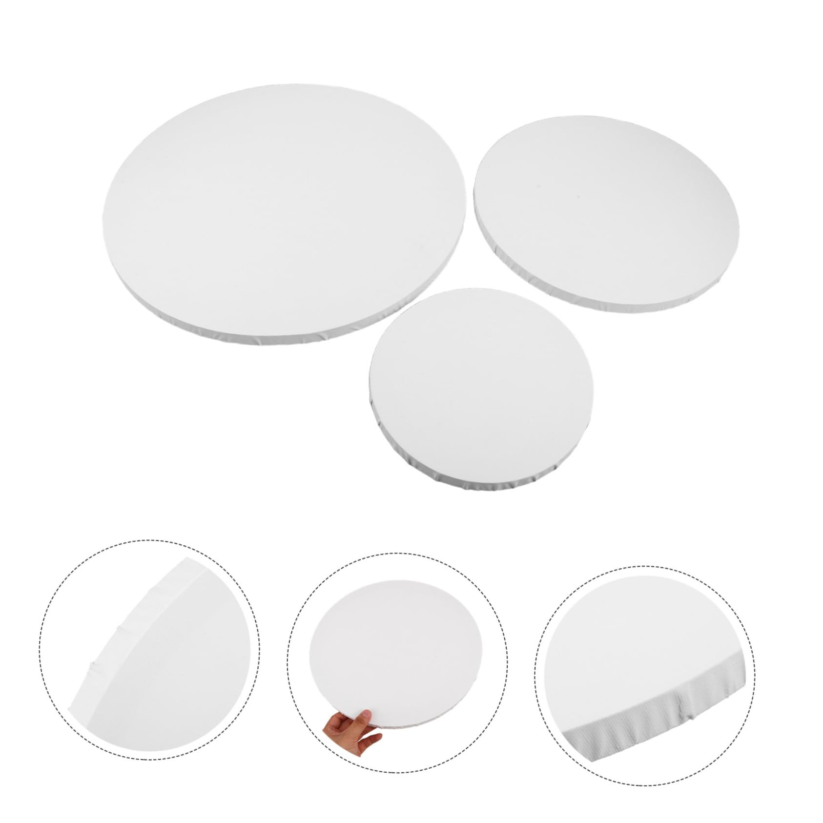 SHINEOFI 3 Pièces Lot de Toiles Ronds Coton Vierges pour Artistes Toiles à Dessin Quot Quot Adaptées aux Peintures à Huile et Techniques Mixtes