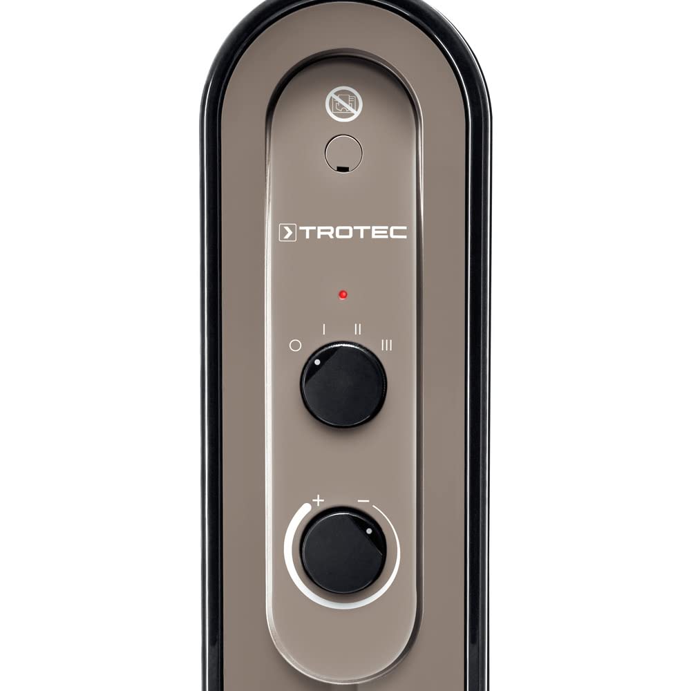 TROTEC TRH 24 E Grzejnik olejowy 3 stopnie grzania maks. moc 2200 W do pomieszczeń do 22 m² i 55 m³ energooszczędny i 8min czas rozgrzewania