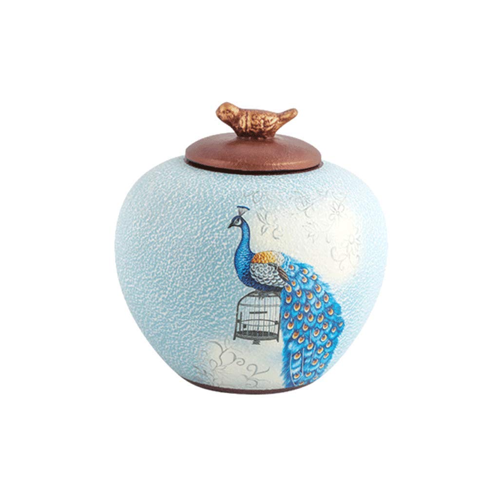 Vase en céramique décoratif paon, l'élégance pour meuble TV moderne