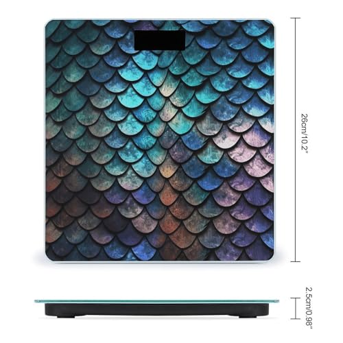 Báscula digital para baño con diseño 3D de escamas de dragón miniatura 2