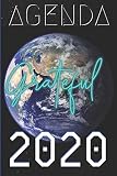 Agenda 2020 : semainier&journalier | 12 mois | vue mensuelle en début de mois | confort prise de notes avec nombreuses annexes | format 15 x 22 cm | motif planète Terre: ' grateful '