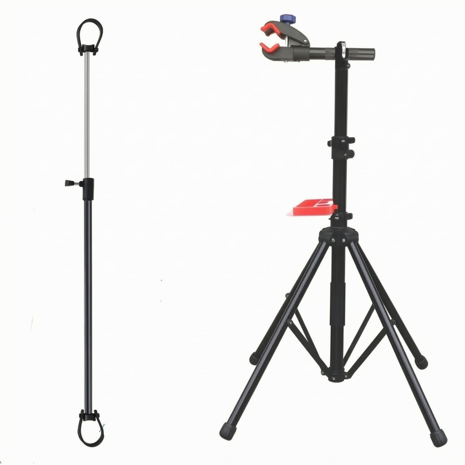 Soporte para Bicicleta con Trípo Giratorio, Caballete Mantenimiento para Bicicleta, Ligero, Garaje , Rojo