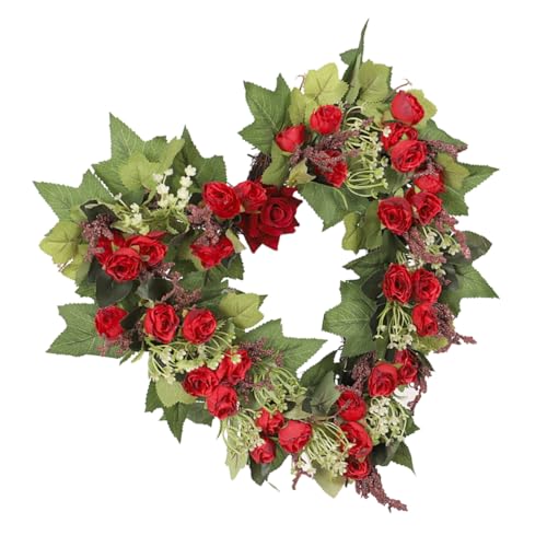 Alipis Ghirlanda Di Rose a Forma Di Cuore Ghirlanda Nuziale Di Cuori Appesi a Forma Di Cuore D'attaccatura Di Nozze Del Ornamento Di San Stoffa