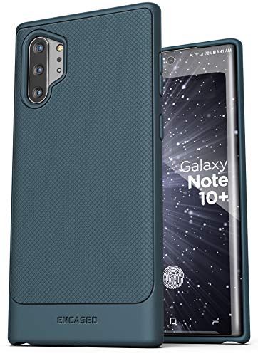 ENCASED Thin Armor Case for Galaxy Note 10+ (Ultra Slim) Flexible Grip Cover for Samsung Note 10 Plus (Ocean Blue)