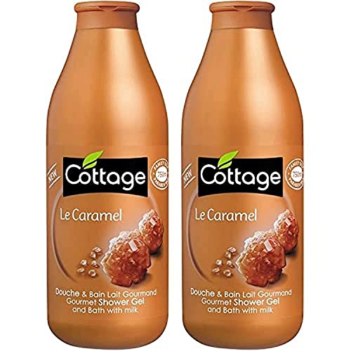 Cottage - Douche et Bain - Lait Gourmand - Le Caramel - Format Familial - 750 ml - Lot de 2
