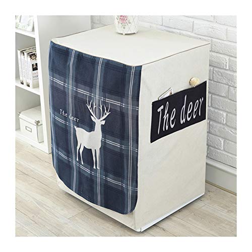 Washing Machine Cover Washing Machine Cover,Fit for Most Front-Loading Machine,Cover on 3 Sides-Maximum Protection，with Storage Bags for Home Appliances (Color : A)