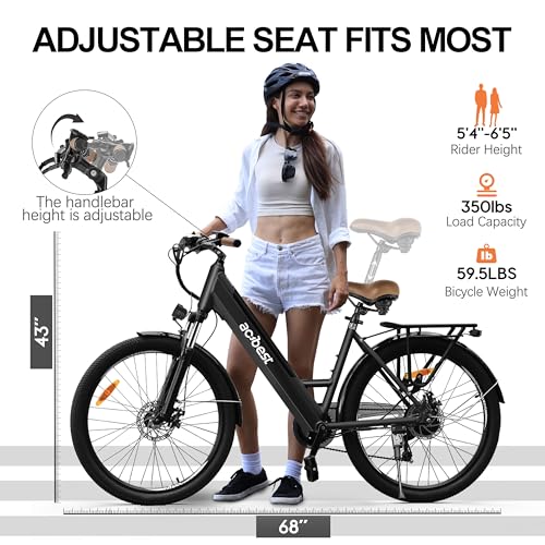 Image of ACTBEST Core Electric Bike for Adults - 468Wh Removable Battery, 26 inch Step Thru Electric Bicycle, Peak 750W Brushless Motor Cityrun Ebike, with 7 Speed, Up to 50 Miles