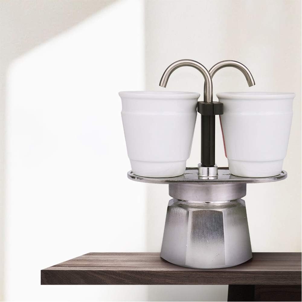 BDDCYWY Mocha Pot Moka Pot Stainless Steel Hand-mocha Coffee Maker Espresso Coffee Mocha Maker Stovetop Coffee Makers (Color : Silver, Size : 6 cup) (Silver 2cup) 3 51FNagpqh1L. AC SL1000