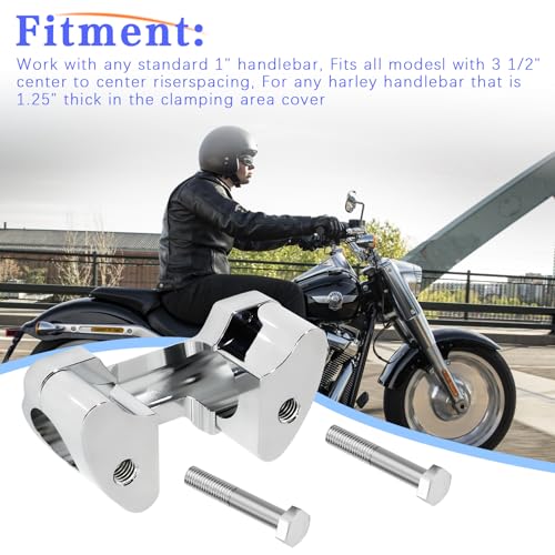 Image of 1.5'' Tall Handlebar Risers 1.25 inch Bar Bottom Mount for Harley Street glide, Electra glide & Sportster XL883 1200 48 & Softail Street Bob, Fat Boy, Low Rider ST & Dyna (For 1.25 inch Bar)