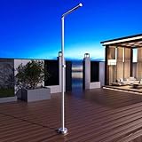 NOLUXA IMEX - Ducha Piscina Exterior Acero S.316 | Ducha Empotrada Suelo para Jardín, Piscina y Terraza | Grifería 1 vía (Agua Fría) con Rociador y Tratamiento Anticorrosión | Serie Texas