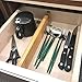 VaeFae Adjustable Bamboo Drawer Dividers, Expandable Drawer Organizer for Kitchen, Bedroom, Bathroom, Dresser and Office, 6-Pack