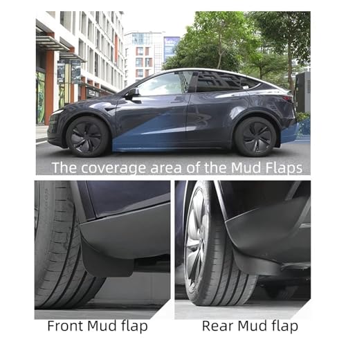 Guardabarros de coche TPE oculto para Tesla Model Y 2021-2025 de protección mejorada 3