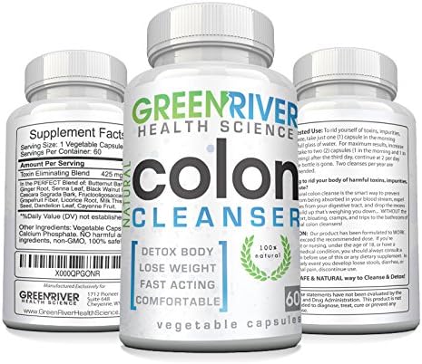 Gentle Colon Detox Cleanse Most Effective 30 Day Cleanse With No Harsh Side Effects Made In The USA with Guaranteed Results to Flush Toxins, Lose Weight and Promote Digestive Health The Natural Way - 60 Capsules