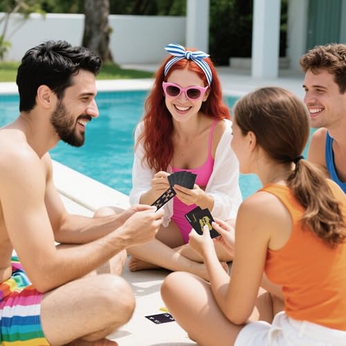 Schwarze Spielkarten, Wasserfeste Pokerkarten, Jolly Karten, Plastik Kartendeck, Black Jack und Rommé Kartenspiel, Canasta, Zauberkarten Set – Bild 8