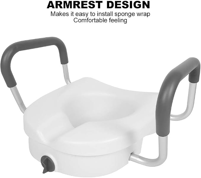 Asiento elevado para inodoro JTLB, cojines ajustables para baño, asientos de altura regulable con estructura de seguridad miniatura 6