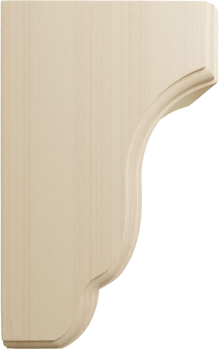 Ekena Millwork COR03X04X06CPRW Capistrano Mission Wood Corbels, 3 1/2"W x 4"D x 6 1/2"H, Rubberwood