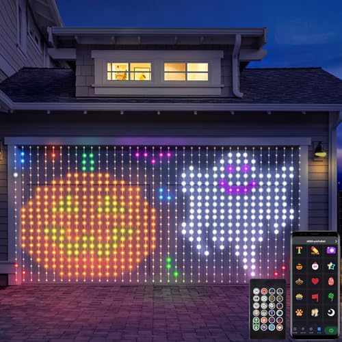 CCILAND Smart 800LED Curtain Lights 20Ft x 10Ft with App Programmable, Color Changing Dynamic DIY Curtain String Lights Music Sync for Halloween Indoor Outdoor Backdrop Decor
