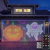 CCILAND Smart 800LED Curtain Lights 20Ft x 10Ft with App Programmable, Color Changing Dynamic DIY Curtain String Lights Music Sync for Halloween Indoor Outdoor Backdrop Decor