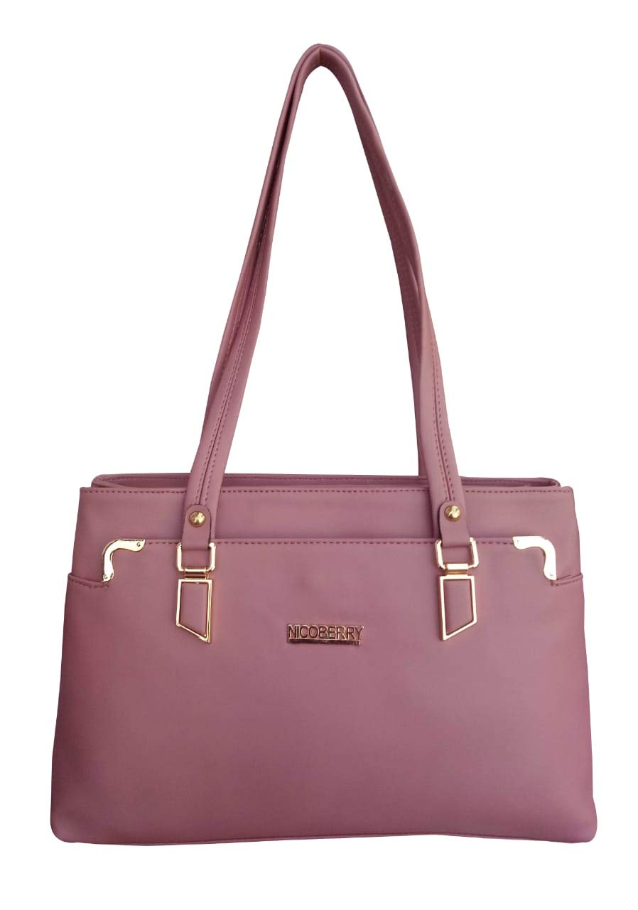 NicoberryWomen's Artificial Leather Handbag (nic&&hb, Peach)