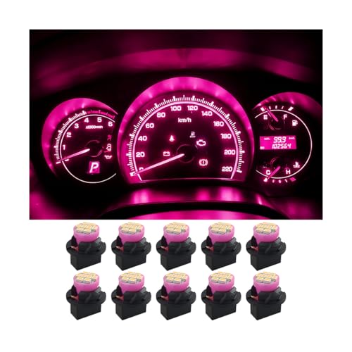 10 luces LED para tablero de auto T10 color rosa miniatura 1