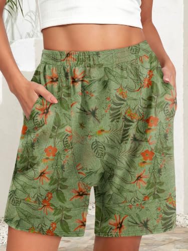 KISSMODA Women Bermuda Sweat Shorts High Waist Pockets Summer Lounge Workout Shorts — view 2