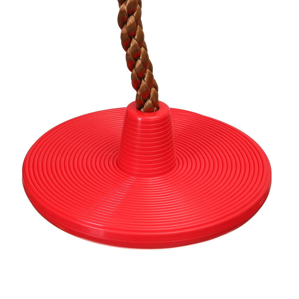 Forhome Sedia a dondolo in legno, per bambini e adulti, con moschettone in acciaio inox e corda regolabile, per interni ed esterni, 16-Wooden Swing Seat