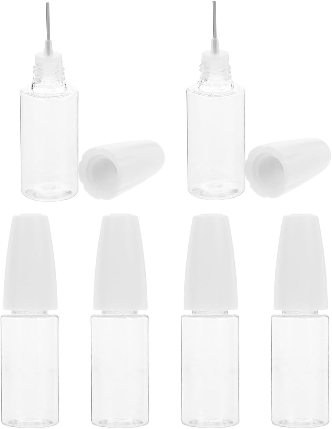 6pcs 10ml Pet Fine Tip Bottles with Needle Applicator for Precise Distribution and Accurate Dispensing, Small Capacity Bottles for Organizing Workspace and Travel
