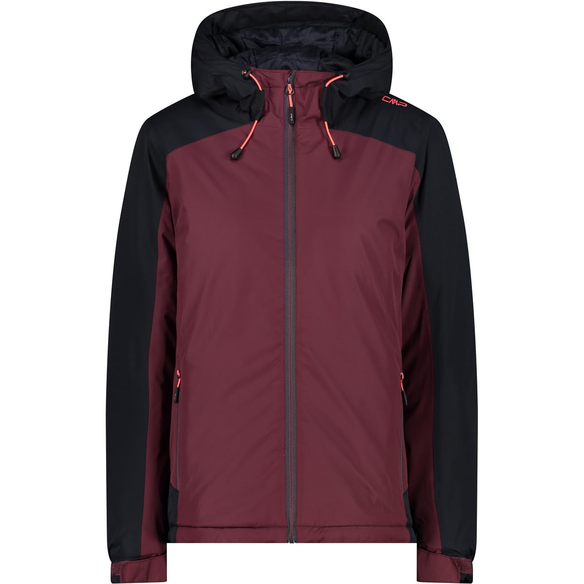 CMP - Woman Jacket Fix Hood, Burgundy, XS
