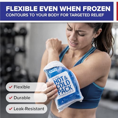 Image of Reusable Ice Pack for Injuries, Hot & Cold Flexible Gel Pack for Knee, Shoulder & Back Pain Relief, Microwave & Freezer Safe, 2 Packs - American Hospital Supply