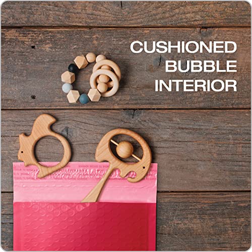 Image of Quality Park Bubble Mailers, 6 x 9 Shipping Envelopes, Water Resistant Red Poly Padded Envelopes, Redi-Strip Peel Off Closure, 50 Per Box (QUA85864)