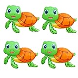 4PCS Turtle Foil Balloon Large Jungle Safari Animals Foil Balloons Tortoise Balloons for Wild Zoo Party Baby Shower Birthday Decor Supplies
