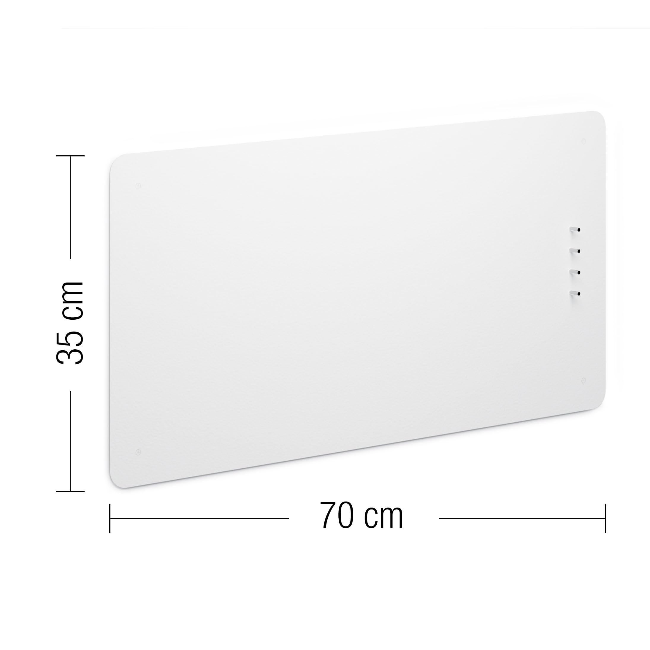Flatbo Lavagna magnetica in metallo, 70 x 35 cm, lavagna per cartoline, souvenir o appunti, include 4 magneti e kit di montaggio.
