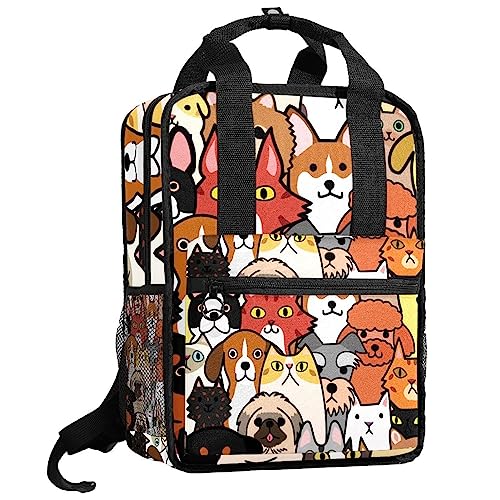 Sac à dos imprimé chiens multicolore et sangles ajustables