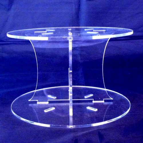 Présentoir à Gâteaux Carré En Acrylique Transparent à 2 étages Avec Talons Hauts Et Cœurs Pour Mariage Et Fête 25 Cm, 30 Cm Hauteur Totale 24 Cm