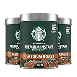 Starbucks Premium Instant Coffee, Medium Roast Coffee, Arabica Beans, Three 3.17 oz Tins