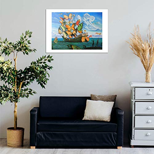 Impression d'art encadrée Dali Butterfly Sails extra large mat - 2