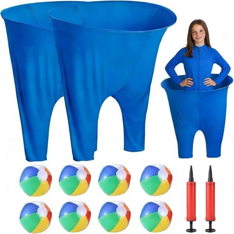 Granny Pants Yard Game,2 Pcs Granny Pants Yard Game，Giant Outdoor Games with 2 Oversized Pants & 8 Bouncy Balls and 2 Air Pump(Random Colors)，Yard Games for Kids and Adults