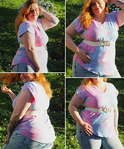 TIYOMI Plus Size Tops for Women Round Neck V Neck Summer Short Sleeve T Shirts Casual Tunic Blouses - Image 3