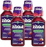 ZzzQuil, Nighttime Sleep Aid Liquid, 50 mg Diphenhydramine HCl, No.1 Sleep-Aid Brand, Calming Vanilla Cherry Flavor, Non-Habit Forming, 12 FL OZ (Pack of 4)