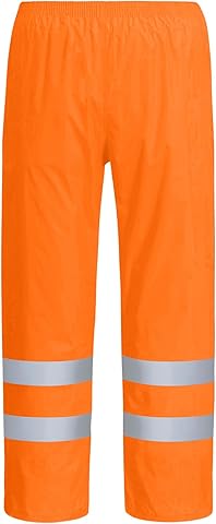 AUYAO Pantalón de Alta Visibilidad, Pantalón de Lluvia Hi-Vis, Pantalones de Lluvia Reflectantes e Impermeables, Pantalones de Trabajo Hombre y Mujer para Exterior